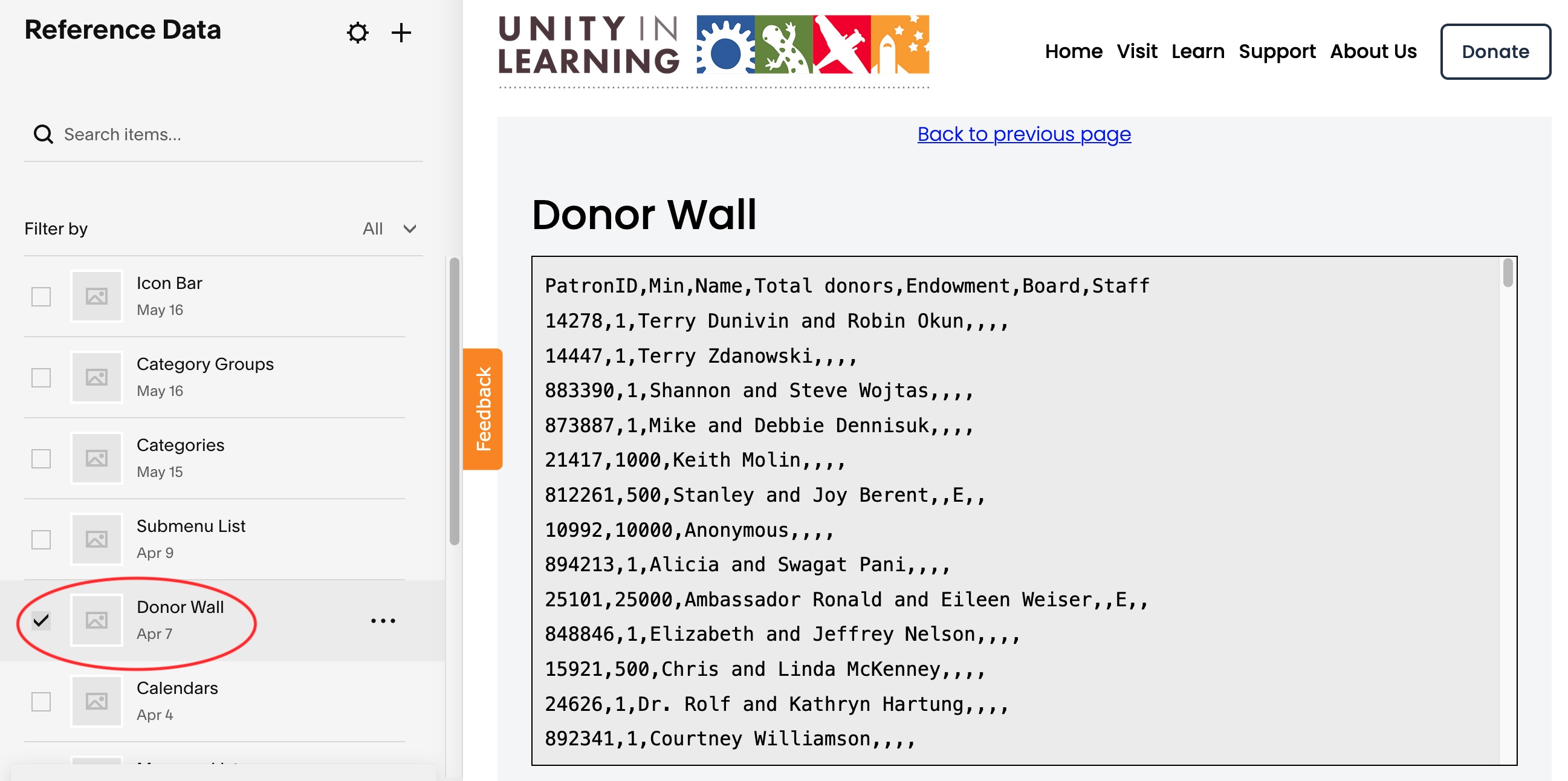 Alt Editing Donor Wall